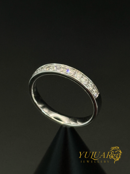 14K White Gold Channel-Set Natural Diamond Band 0.36 Carats
