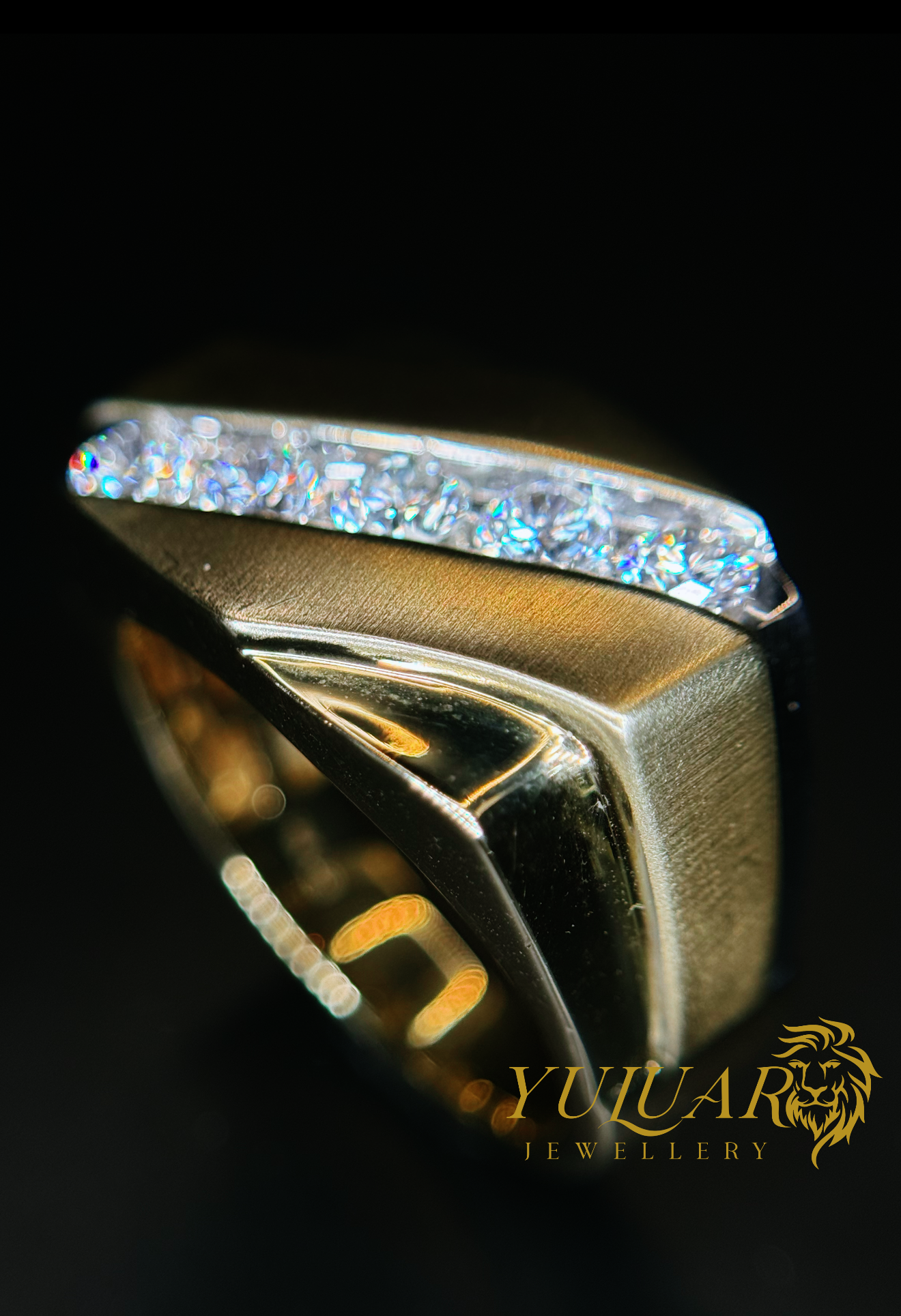 1.01 CT TW ROUND BRILLIANT CERTIFIED LAB-GROWN DIAMOND MEN'S RING IN 14K TWO TONES GOLD (G-H/VS)